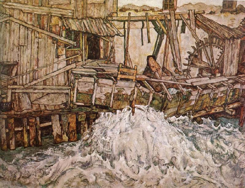 Egon Schiele The Mill Sweden oil painting art